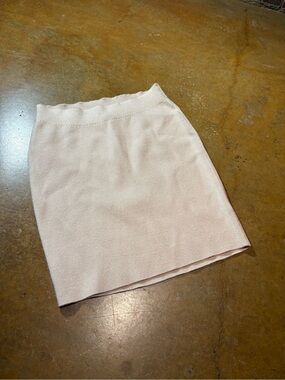 naked wardrobe Cream Knit Mini Skirt
